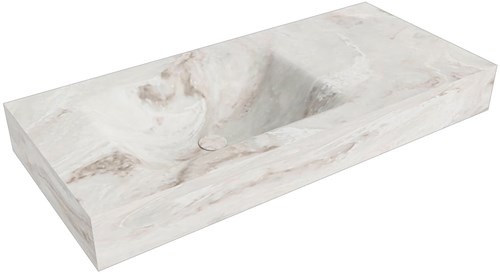 CLOUD Frappe Wall-Hung Basin solid surface 101cm. Position basin Left rim 12cm.