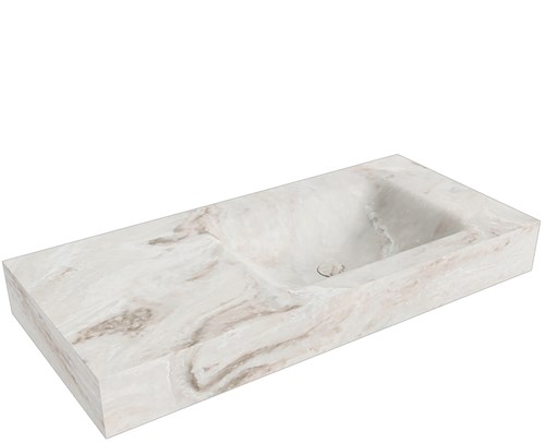 CLOUD Frappe Wall-Hung Basin solid surface 100cm. Position basin Right rim 12cm.