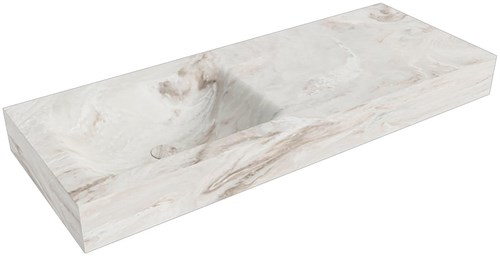 CLOUD Frappe Wall-Hung Basin solid surface 120cm. Position basin Left rim 12cm.