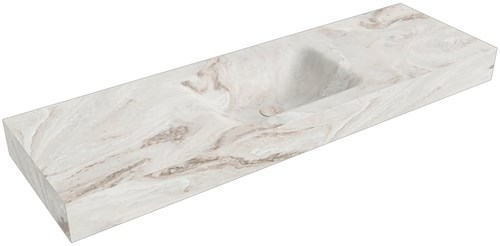 CLOUD Frappe vrijhangende wastafel 150cm. Positie wasbak Midden rand 12cm. 