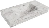 CLOUD Glace Lavabo sospeso à parete solid surface 90cm. Posizione lavabo Mittig bordo 12cm.
