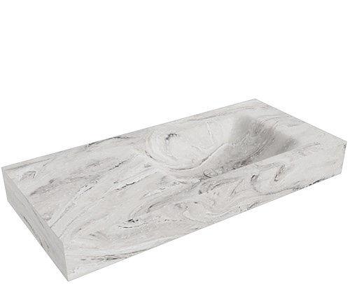 CLOUD Glace Wall-Hung Basin solid surface 100cm. Position basin Right rim 12cm.