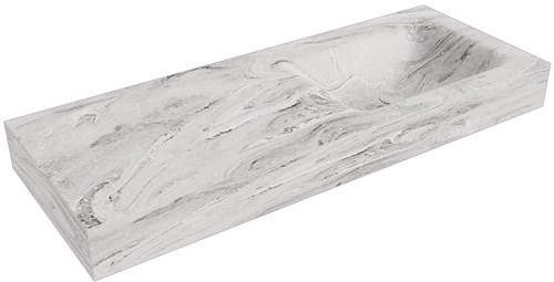 CLOUD Glace Lavabo mural solid surface 120cm. Position lavabo Droite rebord 12cm.