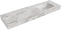 CLOUD Glace Lavabo mural solid surface 160cm. Position lavabo Droite rebord 12cm.