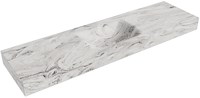 CLOUD Glace freihängend Waschtisch aus solid surface (mineralwerkstoff) 170cm. Waschbeckenposition Mittig rand 12cm hoch.