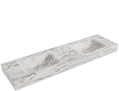 CLOUD Glace Lavabo mural solid surface 170cm. Position lavabo Double rebord 12cm.