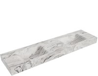 CLOUD Glace Lavabo suspendido de solid surface 180cm. Posición del fregadero Doble borde de 12cm de alto.