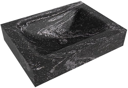 CLOUD Lava Lavabo sospeso à parete solid surface 61cm. Posizione lavabo Mittig bordo 12cm.