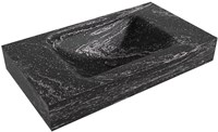 CLOUD Lava Lavabo mural solid surface 80cm. Position lavabo Centrée rebord 12cm.