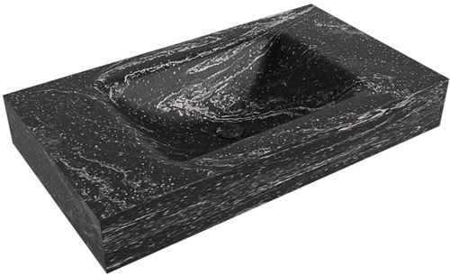CLOUD Lava Lavabo mural solid surface 80cm. Position lavabo Centrée rebord 12cm.