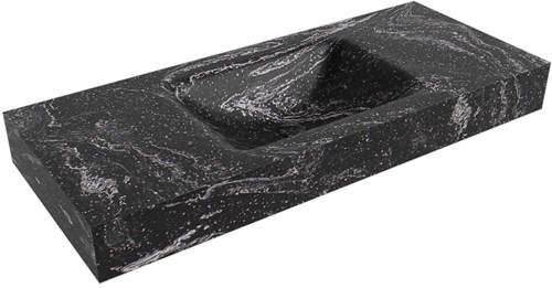 CLOUD Lava vrijhangende wastafel 111cm. Positie wasbak Midden rand 12cm. 