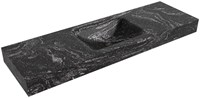 CLOUD Lava Lavabo mural solid surface 151cm. Position lavabo Centrée rebord 12cm.
