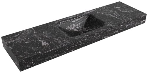 CLOUD Lava Lavabo mural solid surface 161cm. Position lavabo Centrée rebord 12cm.