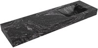 CLOUD Lava Lavabo mural solid surface 160cm. Position lavabo Droite rebord 12cm.