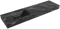 CLOUD Lava freihängend Waschtisch aus solid surface (mineralwerkstoff) 170cm. Waschbeckenposition Links rand 12cm hoch.