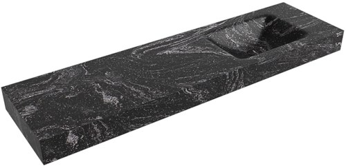 CLOUD Lava vrijhangende wastafel 170cm. Positie wasbak Rechts rand 12cm. 