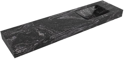 CLOUD Lava vrijhangende wastafel 181cm. Positie wasbak Rechts rand 12cm. 