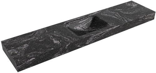 CLOUD Lava Lavabo mural solid surface 200cm. Position lavabo Centrée rebord 12cm.