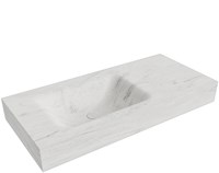 CLOUD Opalo vrijhangende wastafel 100cm. Positie wasbak Links rand 12cm. 