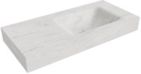 CLOUD Opalo Lavabo sospeso à parete solid surface 101cm. Posizione lavabo Rechts bordo 12cm.