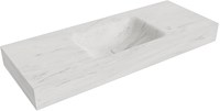 CLOUD Opalo freihängend Waschtisch aus solid surface (mineralwerkstoff) 120cm. Waschbeckenposition Mittig rand 12cm hoch.