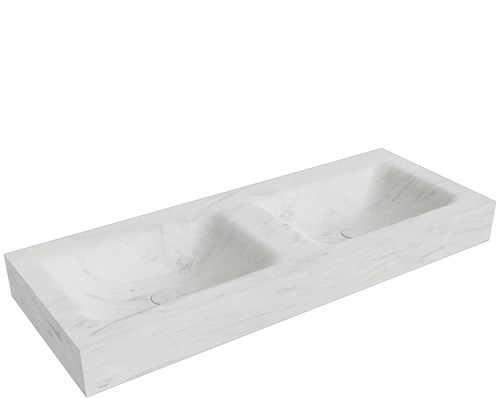 CLOUD Opalo Lavabo mural solid surface 120cm. Position lavabo Double rebord 12cm.