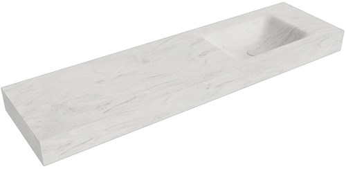 CLOUD Opalo Wall-Hung Basin solid surface 170cm. Position basin Right rim 12cm.