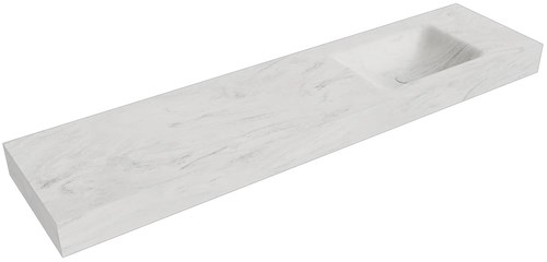 CLOUD Opalo Wall-Hung Basin solid surface 190cm. Position basin Right rim 12cm.