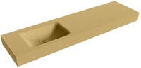 CLOUD Oro freihängend Waschtisch aus solid surface (mineralwerkstoff) 171cm. Waschbeckenposition Links rand 12cm hoch.