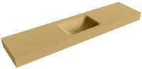 CLOUD Oro Lavabo suspendido de solid surface 191cm. Posición del fregadero Centro borde de 12cm de alto.