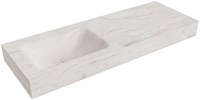 CLOUD Ostra vrijhangende wastafel 131cm. Positie wasbak Links rand 12cm. 