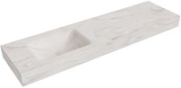 CLOUD Ostra Lavabo suspendido de solid surface 170cm. Posición del fregadero Izquierda borde de 12cm de alto.