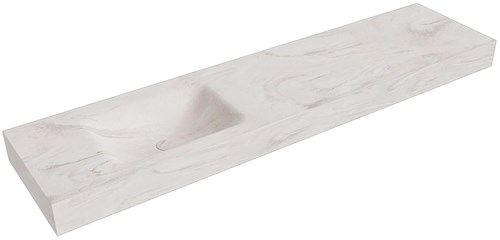 CLOUD Ostra Wall-Hung Basin solid surface 190cm. Position basin Left rim 12cm.