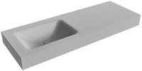 CLOUD Plata Wall-Hung Basin solid surface 131cm. Position basin Left rim 12cm.