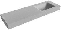 CLOUD Plata Lavabo suspendido de solid surface 150cm. Posición del fregadero Derecho borde de 12cm de alto.