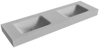 CLOUD Plata Lavabo sospeso à parete solid surface 161cm. Posizione lavabo Doppelt bordo 12cm.