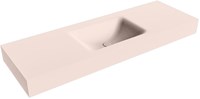 CLOUD Rosee Lavabo mural solid surface 140cm. Position lavabo Centrée rebord 12cm.