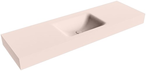 CLOUD Rosee vrijhangende wastafel 151cm. Positie wasbak Midden rand 12cm. 