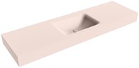 CLOUD Rosee Lavabo sospeso à parete solid surface 161cm. Posizione lavabo Mittig bordo 12cm.