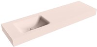 CLOUD Rosee Lavabo suspendido de solid surface 160cm. Posición del fregadero Izquierda borde de 12cm de alto.