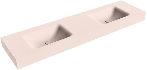 CLOUD Rosee Lavabo mural solid surface 181cm. Position lavabo Double rebord 12cm.