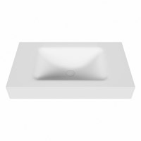 CLOUD Talc freihängend Waschtisch aus solid surface (mineralwerkstoff) 81cm. Waschbeckenposition Mittig rand 12cm hoch.-2