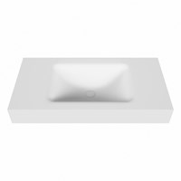 CLOUD Talc vrijhangende solid surface wastafel 91cm. Positie wasbak Midden rand 12cm hoog.-2