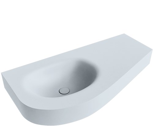 DULCET Clay Lavabo mural solid surface 100cm. Position lavabo Gauche rebord 12cm.