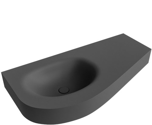 DULCET Dark Grey vrijhangende wastafel 100cm. Positie wasbak Links rand 12cm. 