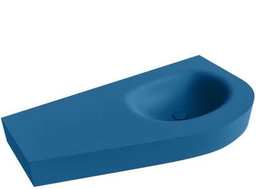 DULCET Jeans Wall-Hung Basin solid surface 100cm. Position basin Right rim 12cm.