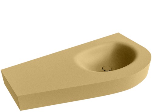 DULCET Oro Lavabo suspendido de solid surface 100cm. Posición del fregadero Derecho borde de 12cm de alto.