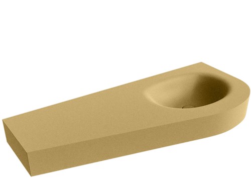 DULCET Oro Lavabo suspendido de solid surface 120cm. Posición del fregadero Derecho borde de 12cm de alto.