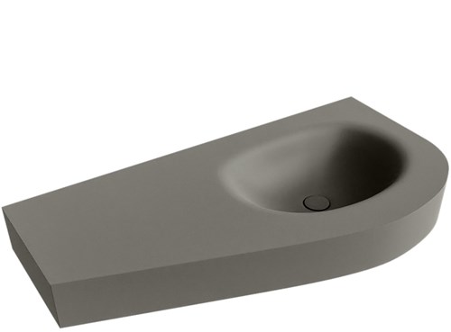 DULCET Smoke vrijhangende wastafel 100cm. Positie wasbak Rechts rand 12cm. 