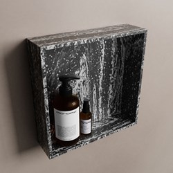 EASY shower niche 29,5x29,5cm solid surface color Lava. 1 compartment suitable for built-in or surface-mount installation.